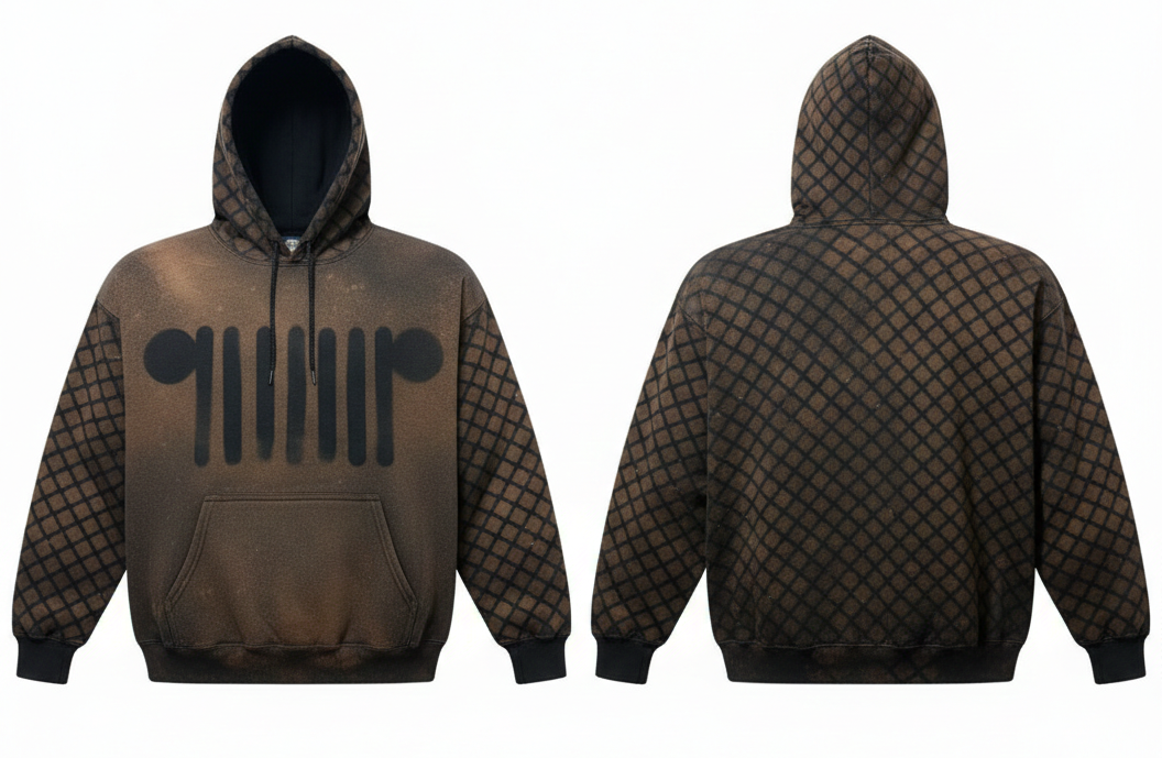 H12 - The Other Black Grill with Diamondback on Back, Sleeves, and Hood