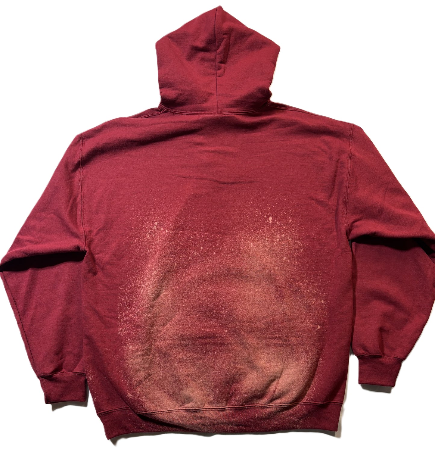 Maroon Bleach‑Washed Hoodie – “Trail Dust” Back Pattern