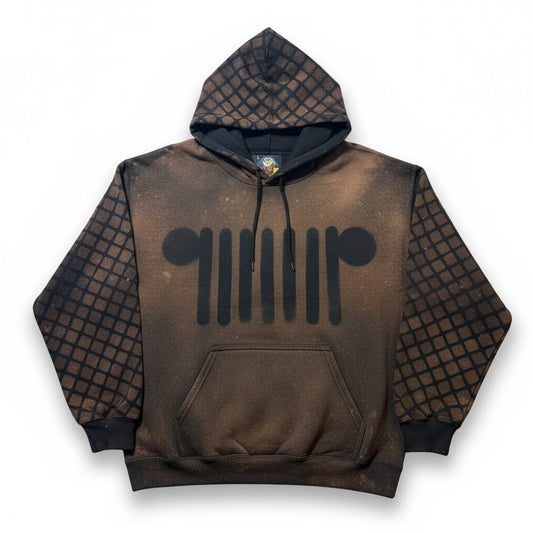 XL Black Grill with Diamondback on Back, Sleeves, and Hood