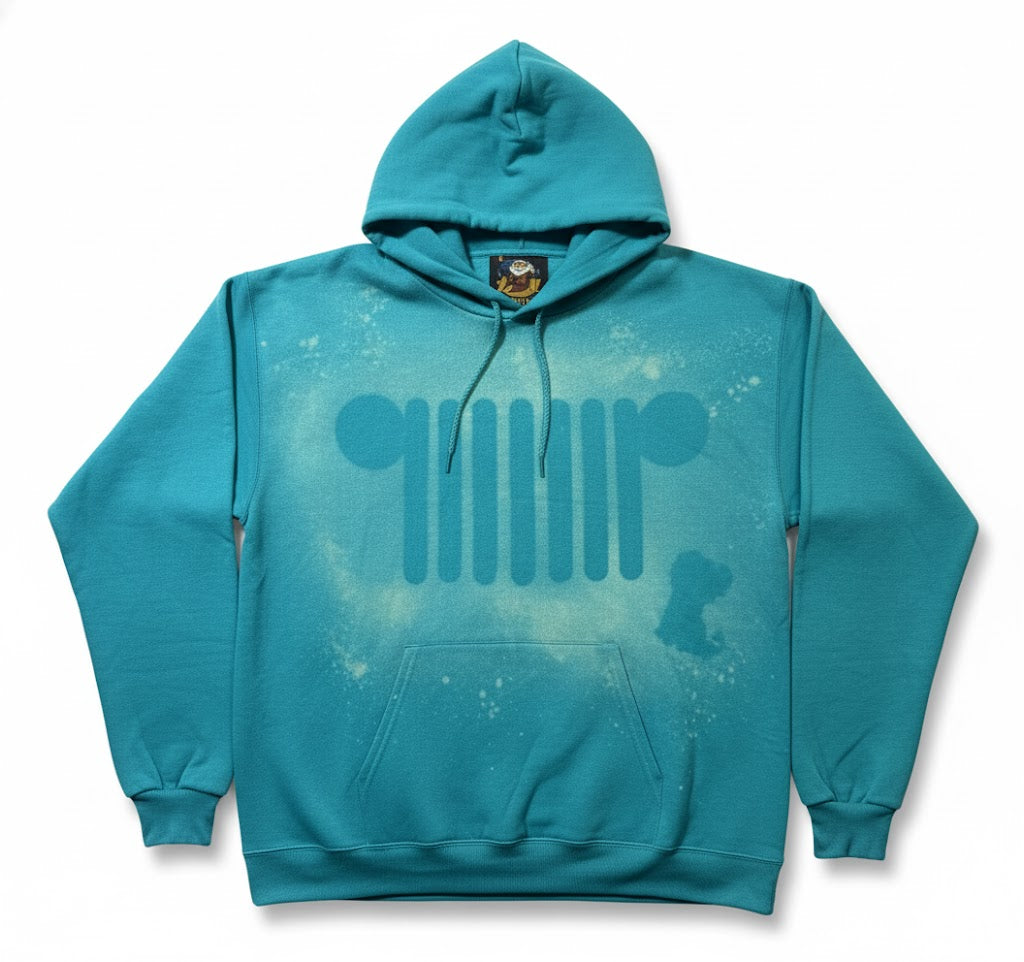 L Teal Grill with Puppy and Diamondback